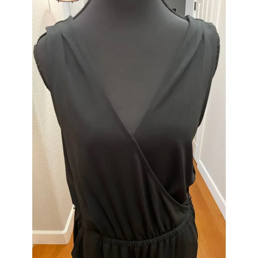 A New‎ Day Black Sleeveless Wrap Jumpsuit Size Small